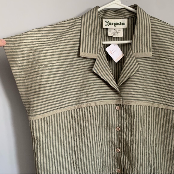 Vintage Xanadu Button Front Blouse Boxy Cut Size 11/12 - Picture 5 of 6